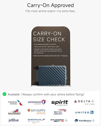 20 Inch Carry On Luggage 22x14x9 Airline Approved (Carry-On 20-Inch / Navy)