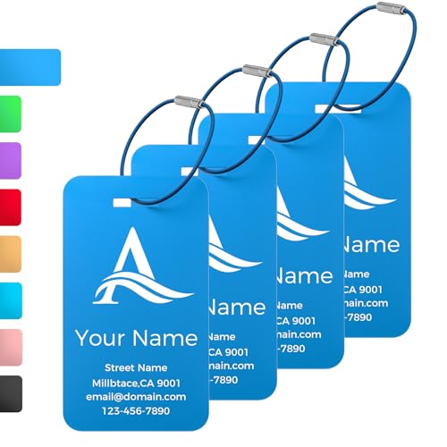 4PCS Personalized Luggage Tag (Blue / Large)