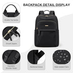 Laptop Backpack for Women Travel Work Commute Casual Daypack Backpack Purse Computer Bags Fit 14 Inch Notebook (Regular-black / 14 Inch)