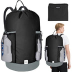2PK 150L Laundry Bag Backpack (150L - 2PK / Black)