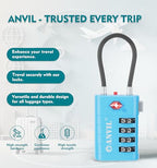 TSA Approved Luggage Locks with Search Alert Indicator (Blue)
