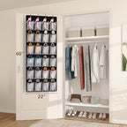 2 Pack Large Over The Door Shoe Organizer (2 Pack 24-Pockets Black)