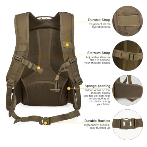 Tactical Molle Backpack for Men (Khaki / 28L)