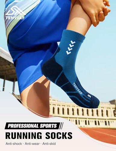 Crew Compression Running Socks (6-9 / B-red Grey Blue-3pairs)