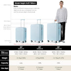 Carry On Luggage Hardside Suitcases with Wheels (Glacier Blue / 20-inch)