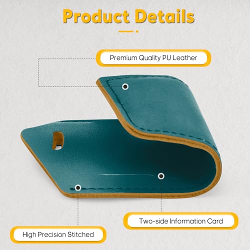 4 Pack Leather Luggage Tags for Suitcases Travel Labels (Summer Green)