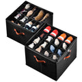 2 Pack Shoe Organizer for Closet (Black)