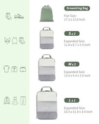 6 Set Compression Packing Cubes (Green)