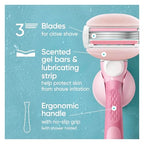 ComfortGlide White Tea Women's Razor 1 Handle + 4 Blade Refills