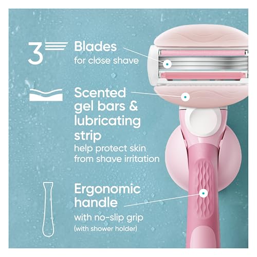 ComfortGlide White Tea Women's Razor 1 Handle + 4 Blade Refills