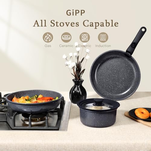 21PCS Pots and Pans Set Nonstick Cookware Set with Detachable Handle (Dark Gray / 21PCS-Standard)