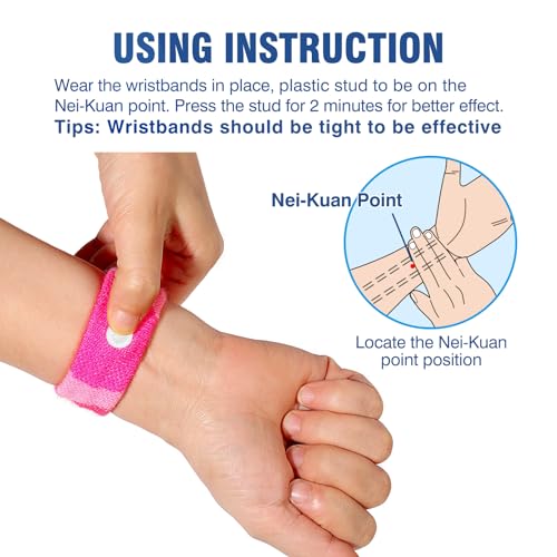 Motion Sickness Bands Anti Nausea Wristbands for Adult and Kids (1 Pair / 1 Pair G- Camo Pink)