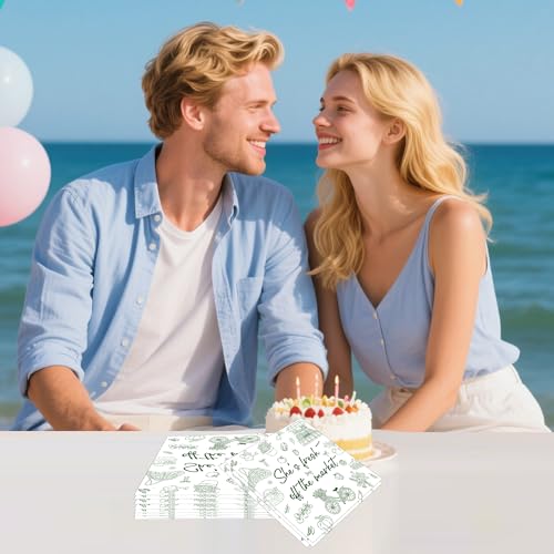 50Pcs She's Fresh off The Market Bridal Shower Napkins (Green)