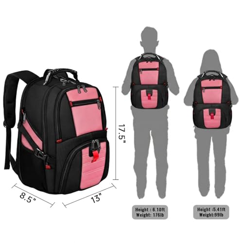 Large Laptop Backpack for Women (17 Inch / Pink)