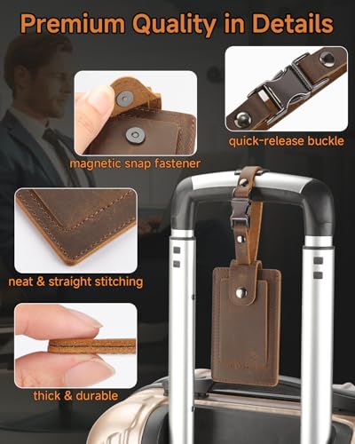 Luggage Tags for Suitcases (Coffee)