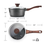 Nonstick Saucepan with Lid (Gray Granite / 1.5 Quarts)