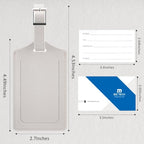 3 Pack Luggage Tags for Suitcases Airplane Travel Essentials (Light Grey)