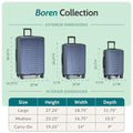Boren Expandable Hardside Rugged Travel Luggage with 8 Spinner Wheels (Carry-on 22-Inch, USB Port in Carry-On / Slate Blue)