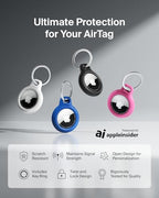Apple AirTag Secure Holder with Key Ring (Keychain / Black)