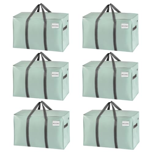 6 Pack Heavy Duty Moving Bags (6 Pack / Shiny Light Green)