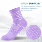Ankle Compression Socks Women Men Plantar Fasciitis Relief 3 Pairs (Small / Pink+purple+blue-diamond(3 Pairs))