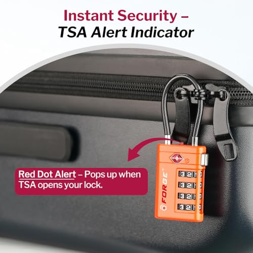 TSA Approved Luggage Locks with Lost & Found Tags for Travel and Home (Orange2 &TSID)