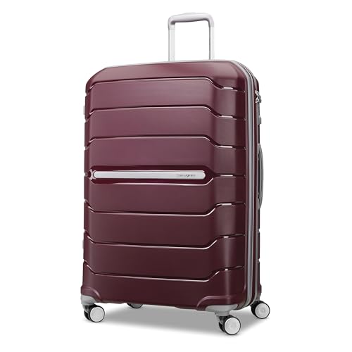 Freeform Large Checked Luggage with Dual 360° Spinner Wheels (Checked-Large Spinner / Merlot)