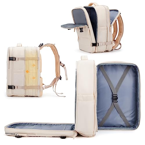 Large Travel Backpack For Women Men (Beige / 45 liters)