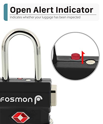 TSA Approved Luggage Locks (3 Digit T Series Black 2 Pack)