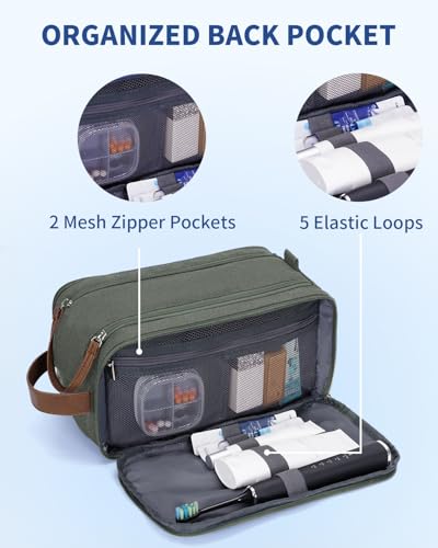 Travel Toiletry Bag for Men (L, Green / Large)
