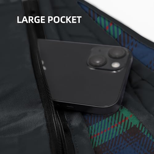 Large Waterproof Outdoor Blanket Thick Fleece 80" x 58" (Green Check)