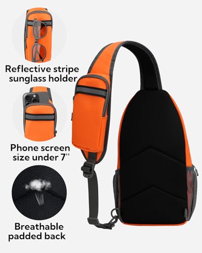 Crossbody Sling Backpack Sling Bag Travel Hiking Daypack (Z-orange / Small)