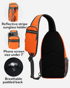 Crossbody Sling Backpack Sling Bag Travel Hiking Daypack (Z-orange / Small)
