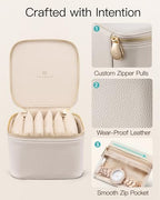 Jewelry Organizers and Storage with Clear 6 Velvet Bags (6PCS-White)