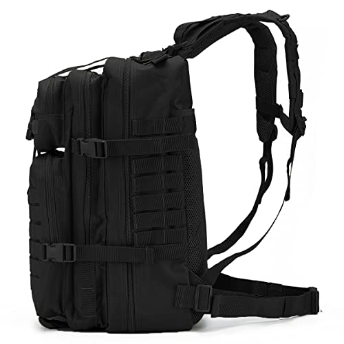 45L Military Tactical Backpacks For Men Camping Hiking Trekking Daypack Bug Out Bag Lage MOLLE 3 Day Assault Pack (0.1 Black)