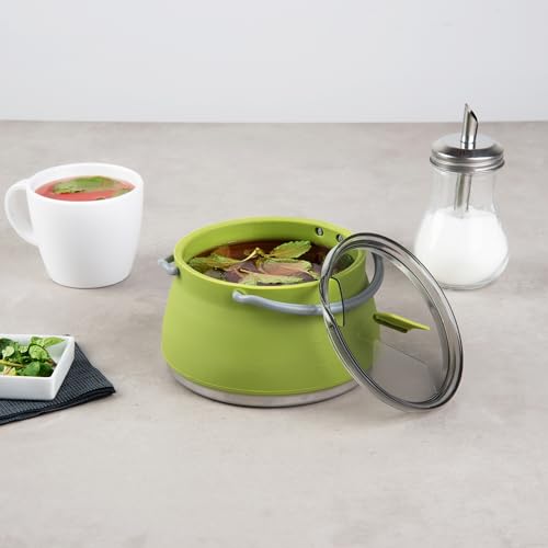 1L Green Silicone Collapsible Kettle (20 Count / Kettle)