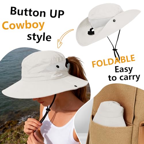 Women's Ponytail Safari Sun Hat (6 3/4-6 7/8 / 1-purebeige)