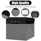 Large 42 Quarts Fabric Storage Bins with Lids [2 (Black & Gray / Large - 2 Pack)
