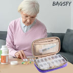 Pill Organizer Case 2 Times a Day (Purple / Large)