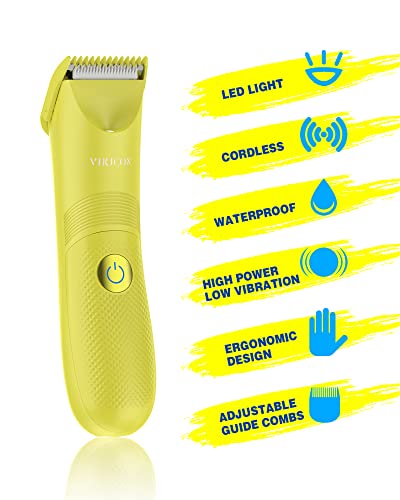 Unisex Hair Trimmer with Adjustable Guards (Yellow)