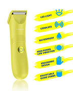 Unisex Hair Trimmer with Adjustable Guards (Yellow)