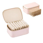 Jewelry Box Organizer for Women (Light Pink ,8 Pouches)
