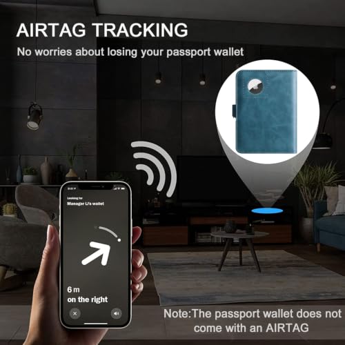 Airtag Passport Holder for Travel (117#Blue)