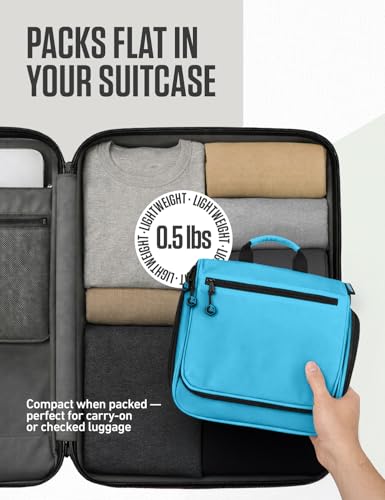 Hanging Travel Toiletry Bag 18 Compartments (Tiffany Blue)