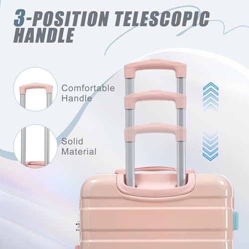 3 Piece Luggage Sets (Pink+Blue)
