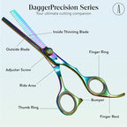 Professional Hair Cutting And Thinning Scissors (Multicolored / DaggerPrecision Series)