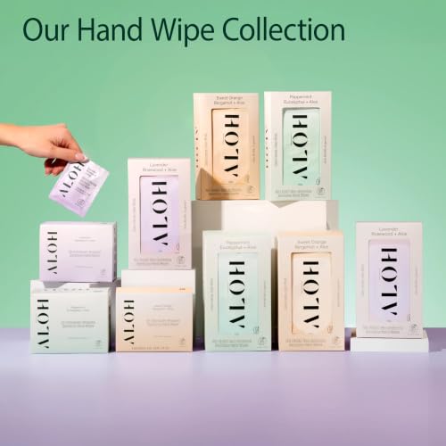 ALŌH Sweet Orange Bergamot + Aloe Hand Sanitizer Wipes (Sweet Orange Bergamot 6 pack 20ct Wipes (120 wipes))