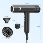 Ionic Hair Dryer with Diffuser (Black&champagne Gold)