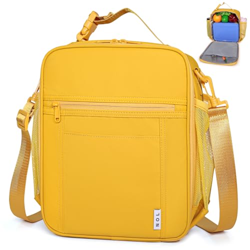 NOL Nylon Waterproof Kids Lunch Bag (Earth-yellow / Vertical (7 Liters))