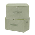 Fabric Storage Bins with Zipper Lids (Green / Large (Pack of 2))